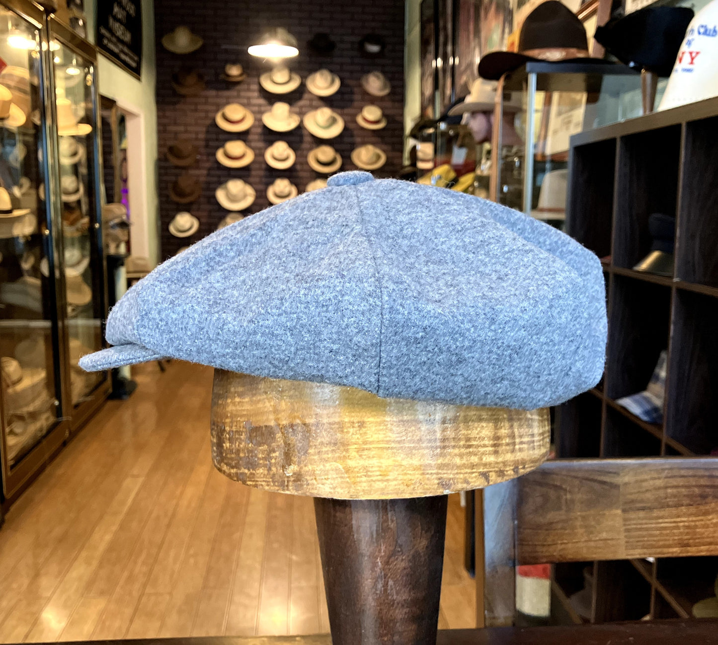 Grey Wool Gatsby Cap