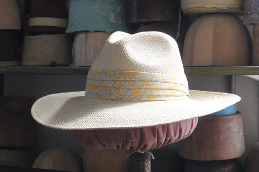Wide Brim Toquilla Straw Fedora